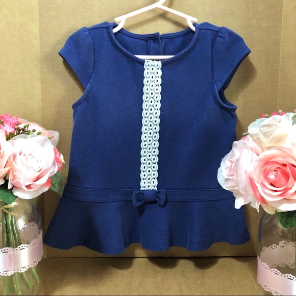 Janie and Jack Other - Janie and Jack Crochet Peplum Top Blue Sz 4